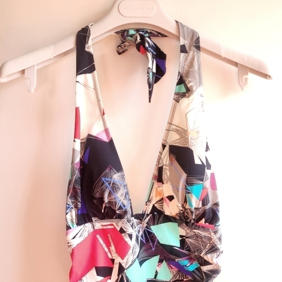 New SHAN Bright Like Diamond Halter Print Swimsuit NWT Size 8 US/8 CAN - Picture 4 of 11